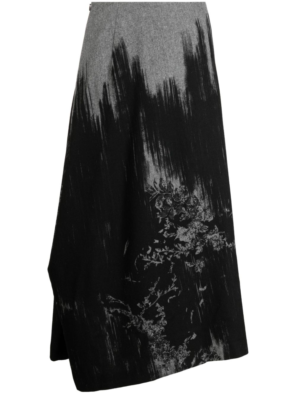 Y's jupe drapée à motif abstrait - Noir Top Merken Winkel